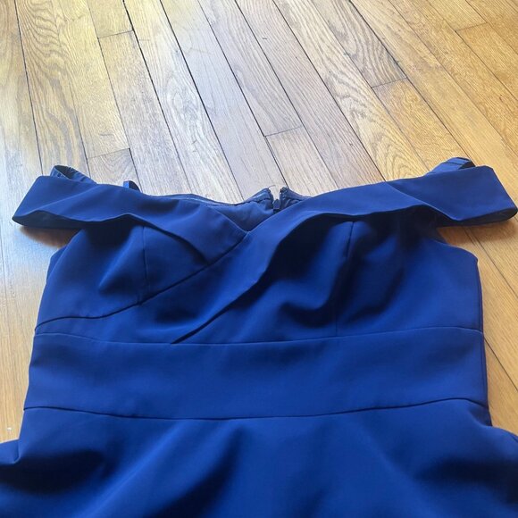 Aidan Mattox Size 14 Royal Blue Sweetheart Neck High Low Gown Cocktail Dress - Picture 10 of 16